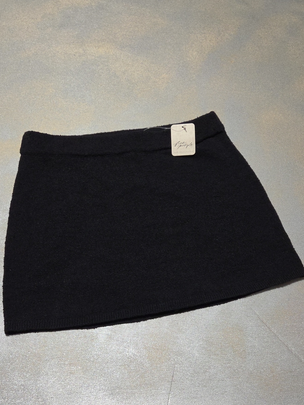 Free People Black Knit Mini Skirt — Simple A-Line Sweater Like